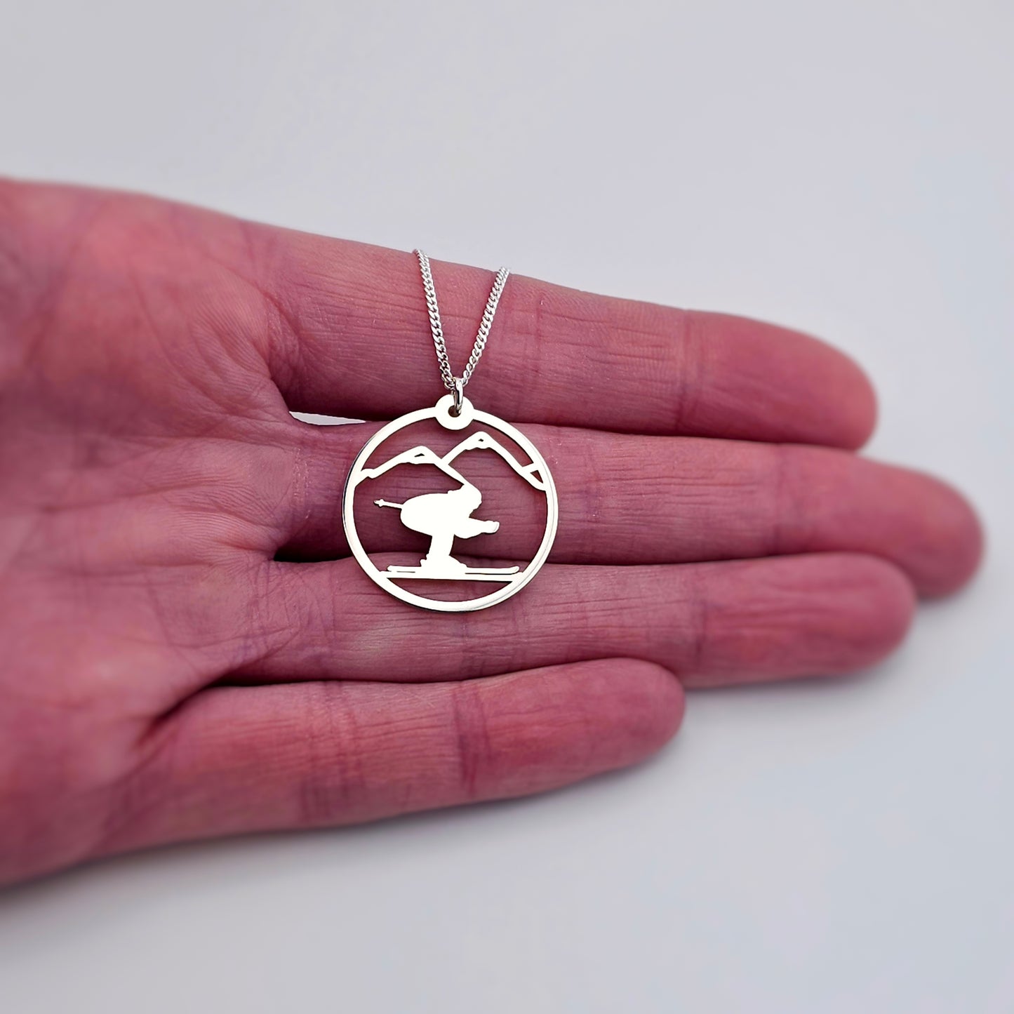 Skiing Mountain Necklace