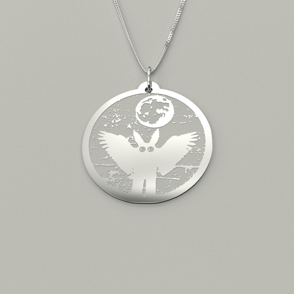 Mothman Under the Full Moon Necklace - Talisman Trove