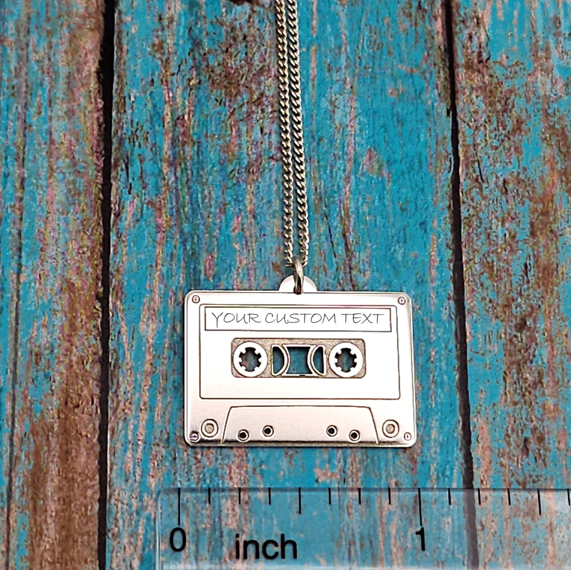 Personalized Cassette Necklace, Custom Tape Necklace, Retro Tape Pendant, Ghetto Blaster Jewlery, Music Lover Gift, 80s Retro Mix Tape - Talisman Trove