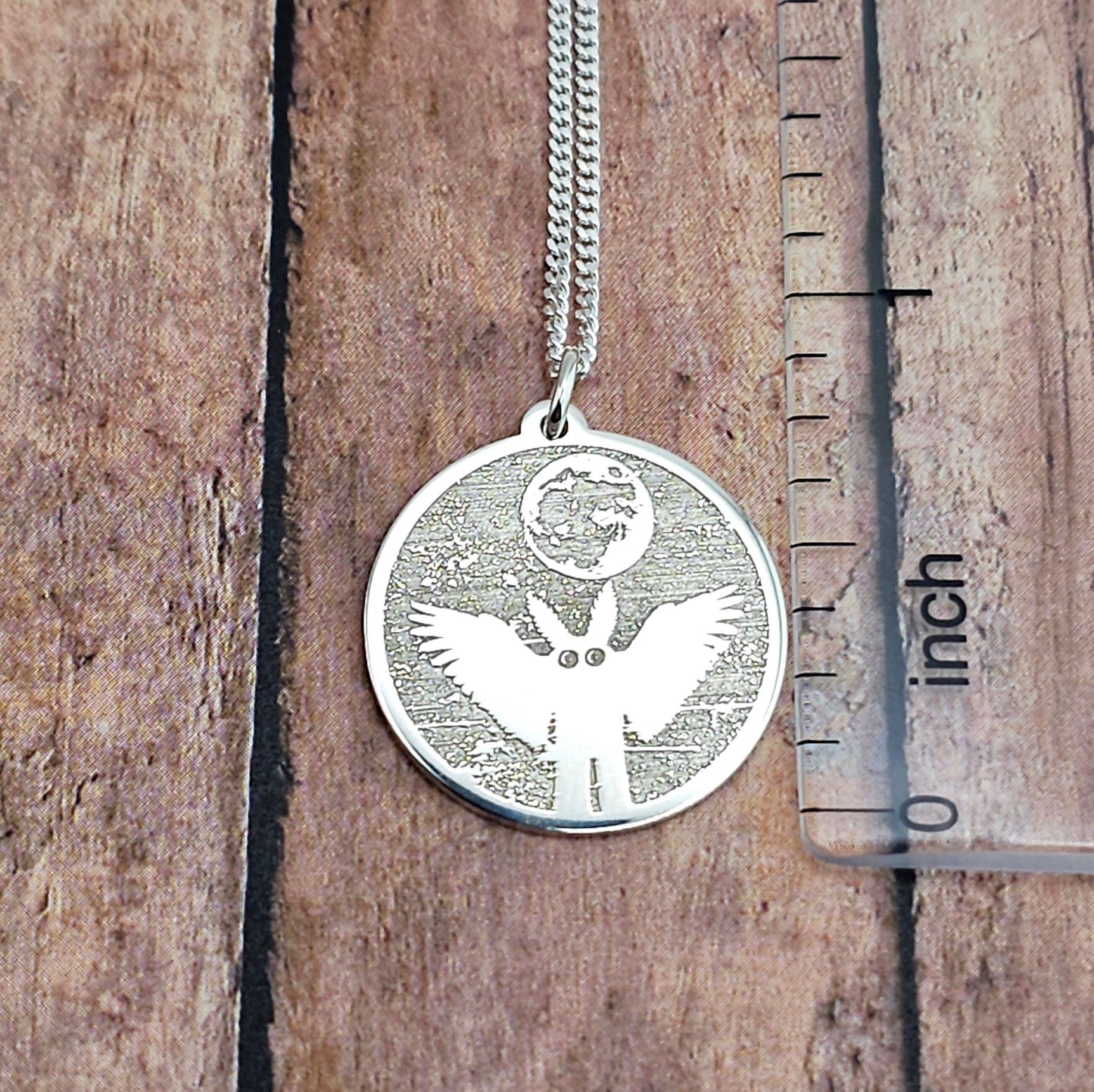 Mothman Under the Full Moon Necklace - Talisman Trove