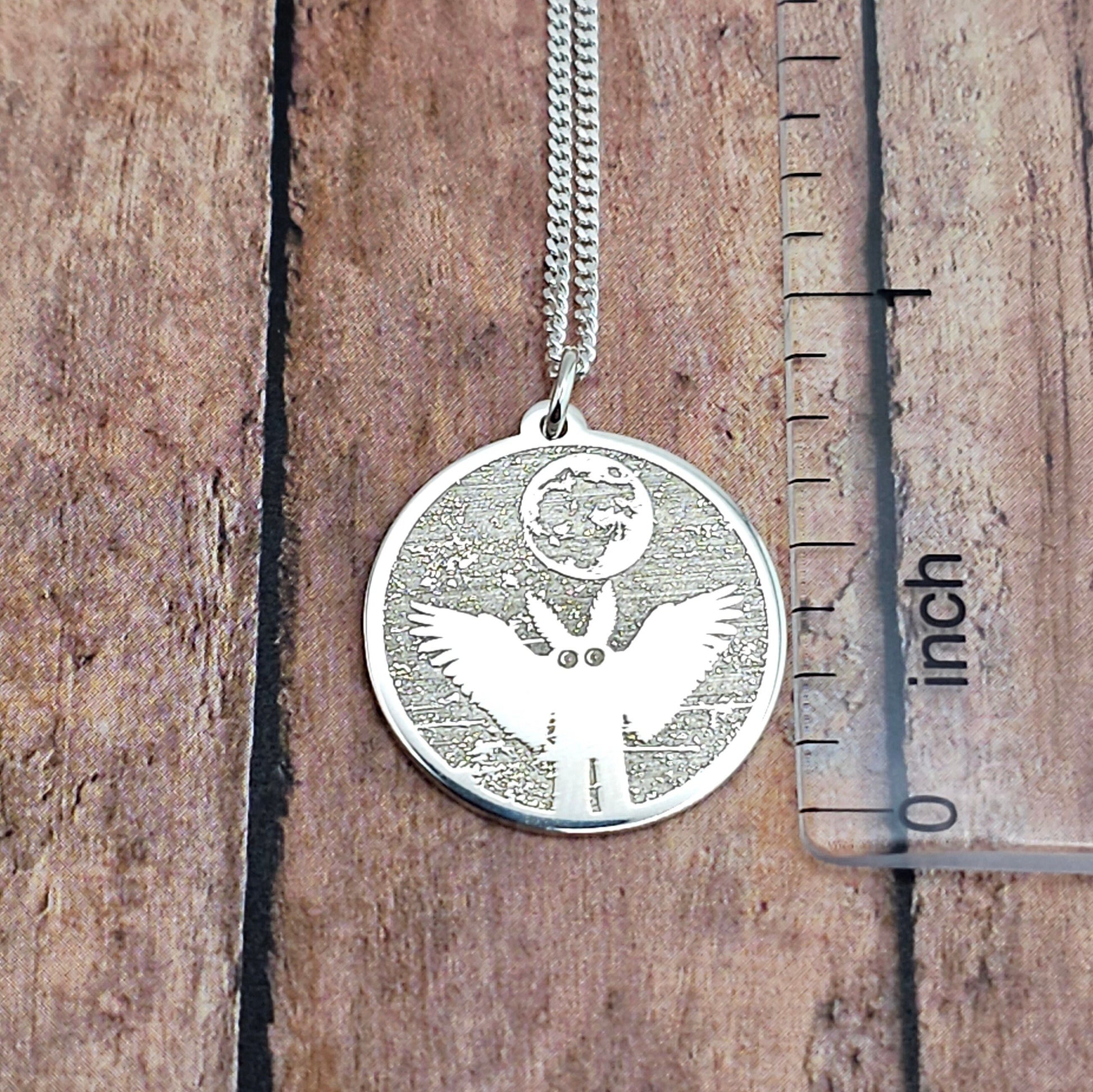 Mothman Under the Full Moon Necklace - Talisman Trove